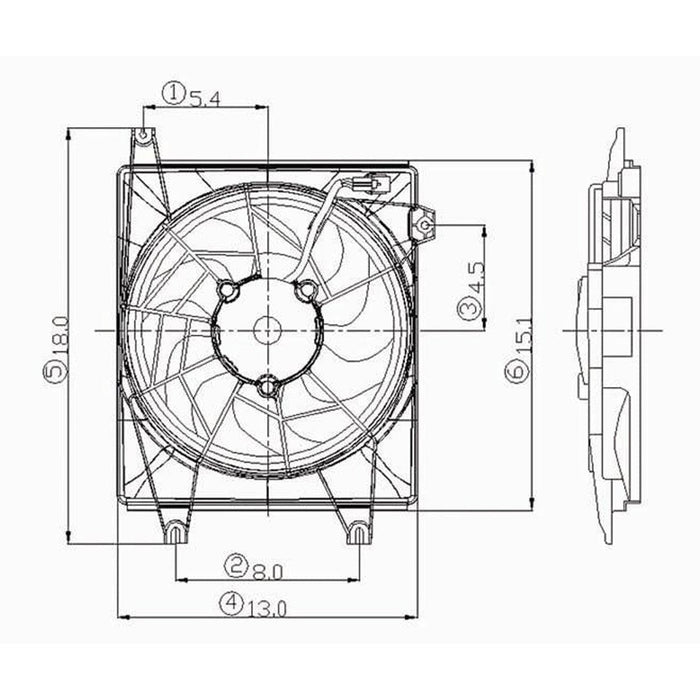Hyundai Elantra/Tiburon A/C CAPA Certified Condenser Fan Assembly Electric Fan Assembly - HY3113102C