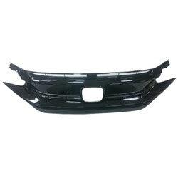 2017-2019 Honda Civic Hatchback Grille Painted Black Exclude Type-R/Touring Model - HO1200235-Partify-Painted-Replacement-Body-Parts