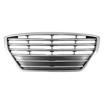 2015-2016 Hyundai Genesis Sedan Grille Chrome Silver/Satin Without Adaptive Cruise - HY1200191-Partify-Painted-Replacement-Body-Parts