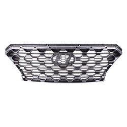 Hyundai Santa Fe CAPA Certified Grille Gray/Satin Chrome Without Camera Hole - HY1200220C