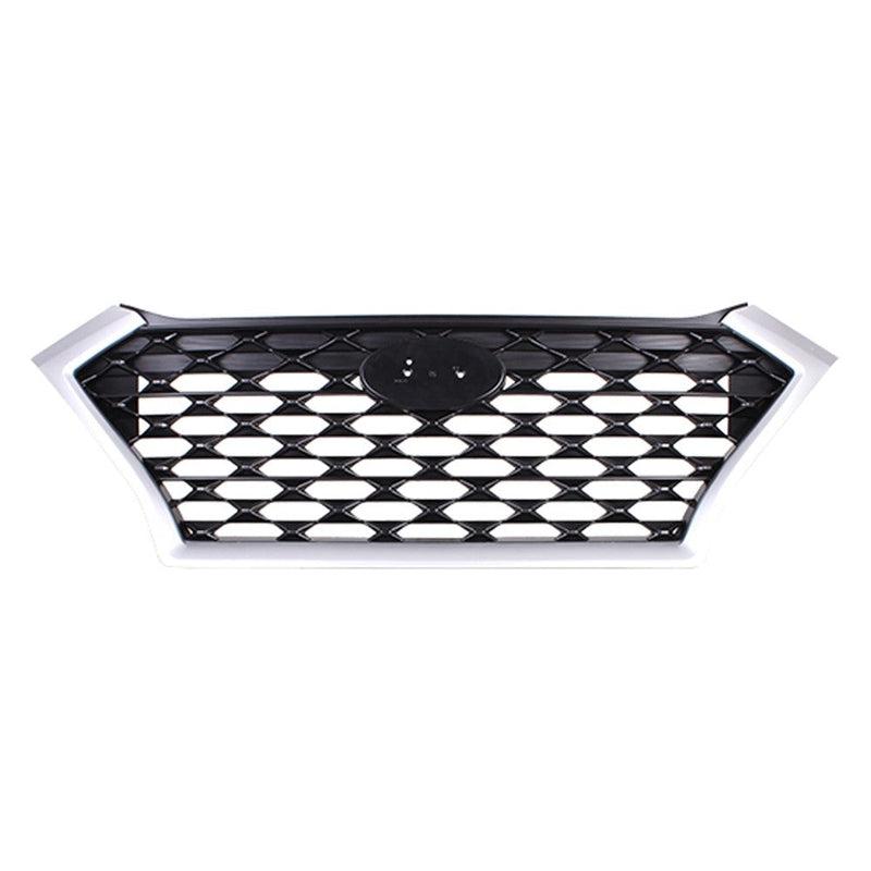 2019-2021 Hyundai Tucson Grille Painted Black With Silver Frame Without Camera - HY1200225-Partify-Painted-Replacement-Body-Parts