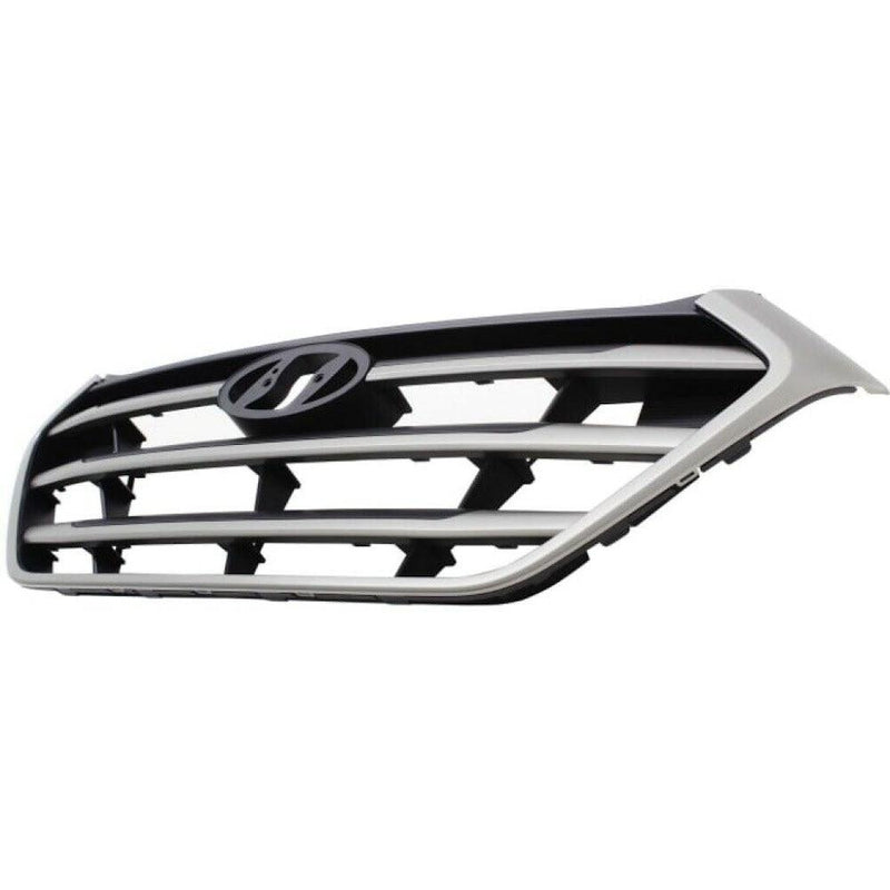 Front Upper Grille Grill For 2016-2018 Hyundai Tucson – Factory Style, Chrome & Black (Direct Replacement)