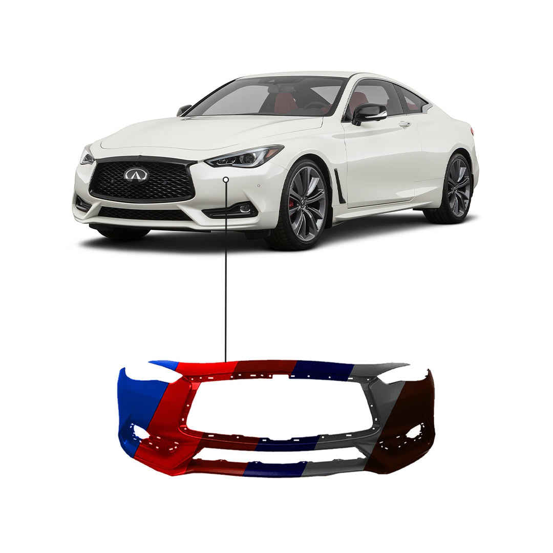 2017-2022 Infiniti Q60 Front Bumper Without Sensor Holes Coupe