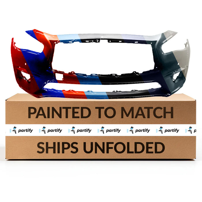 Parachoques delantero Infiniti Q50 con certificación CAPA, no deportivo y sin orificios para sensores - IN1000284C