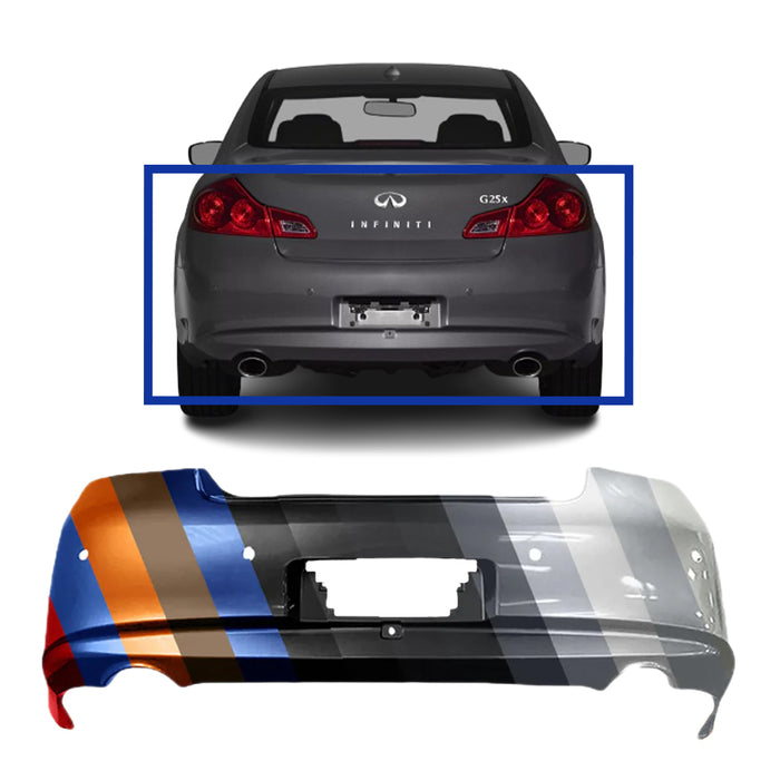 Infiniti G25/G37 Rear Bumper With Sensor Holes - IN1100138