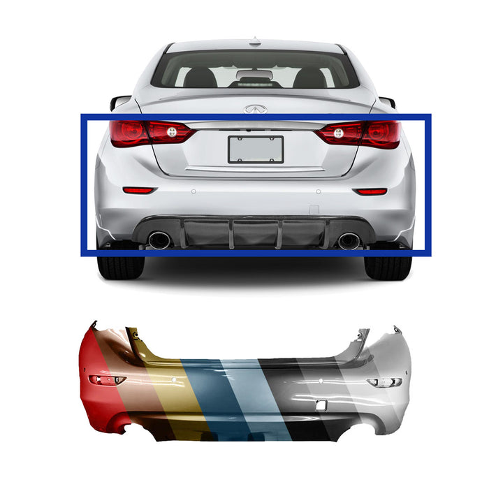 Infiniti Q50 Rear Bumper With Sensor Holes - IN1100153