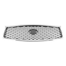 Infiniti Q50 Sedan CAPA Certified Grille Without Around View Mirror Gray Black With Chrome Frame - IN1200118C