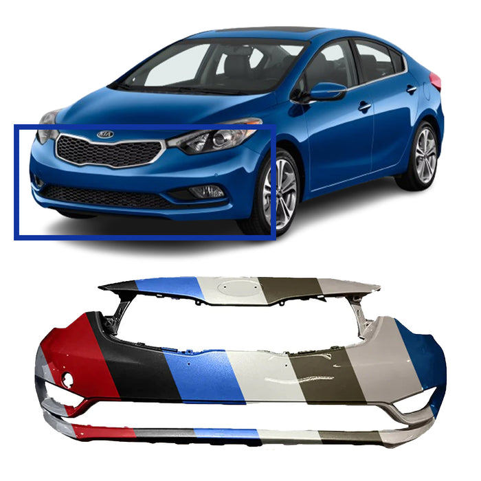 Kia Forte CAPA Certified Front Bumper Without Sensor Holes - KI1000163C