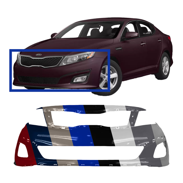 Kia Optima Non-Hybrid CAPA Certified Front Bumper For USA Manufactured Models - KI1000168C