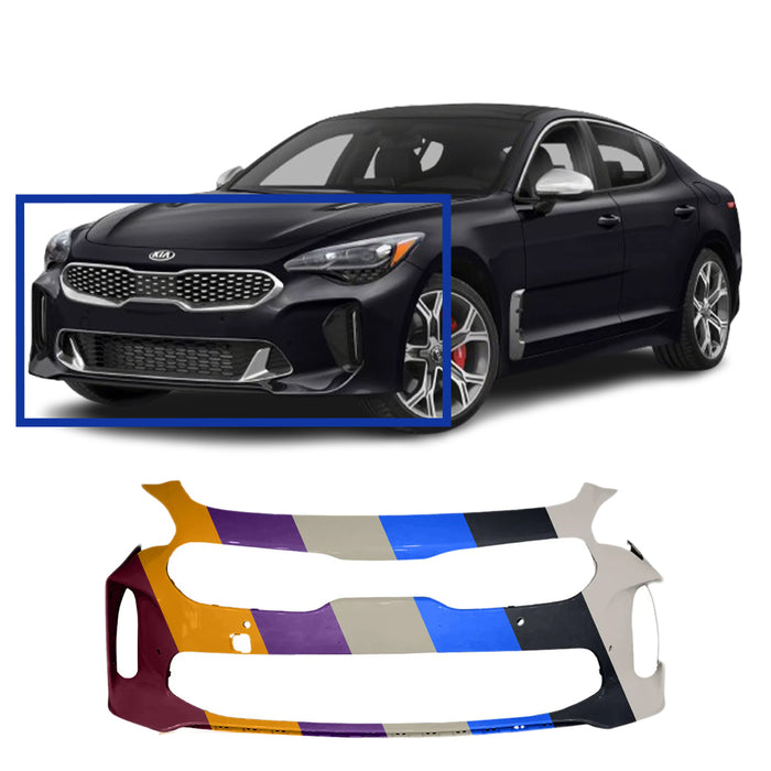 Kia Stinger GT CAPA Certified Front Bumper With Sensor Holes - KI1000200C