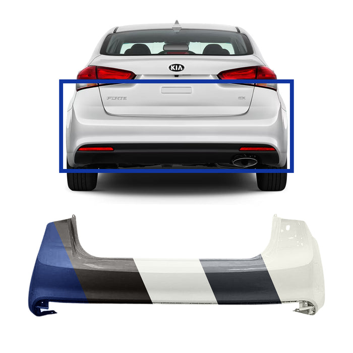 Kia Forte Sedan CAPA Certified Rear Bumper Without Sensor Holes - KI1100208C