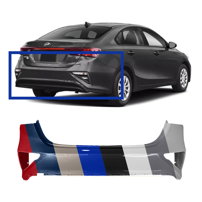 Kia Forte Sedan CAPA Certified Rear Bumper Without Sensor Holes - KI1100224C