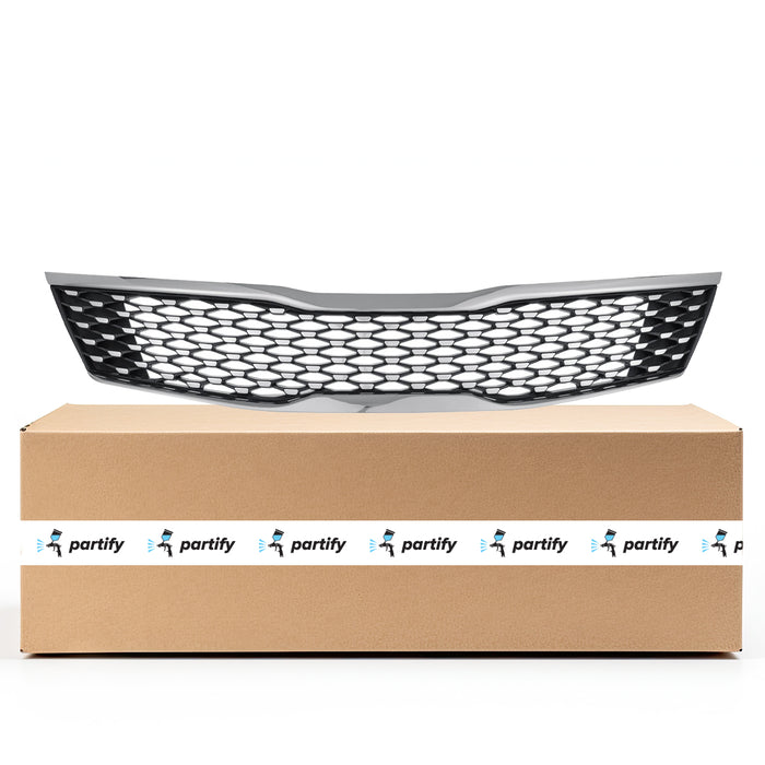 Parrilla metálica oscura para KIA Optima con molduras cromadas ahumadas superior e inferior sin control de crucero adaptativo - KI1200188