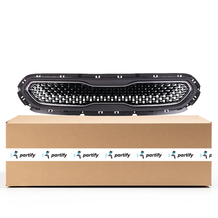 Parrilla OEM para Kia Niro pintada en negro con marco cromado y sin control de crucero adaptativo - 86350G5000