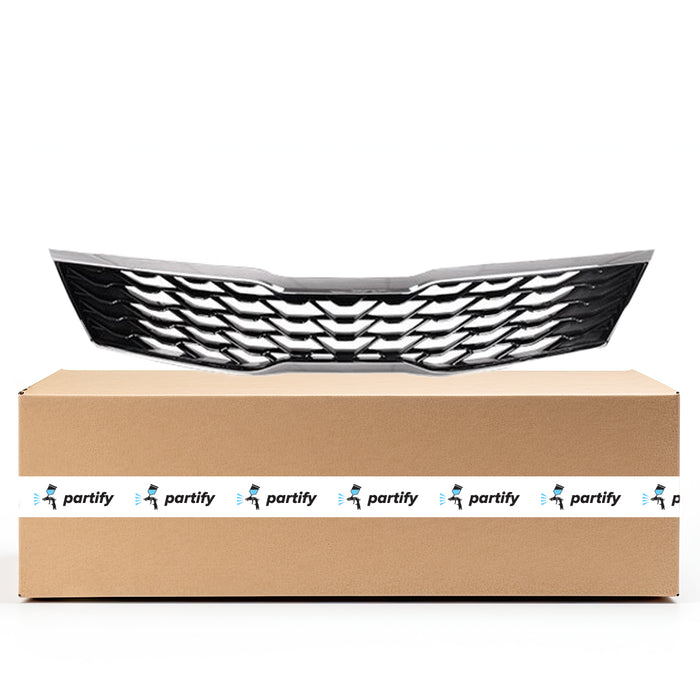 Parrilla para KIA Optima con certificación CAPA pintada de negro y moldura cromada exterior, modelo S/Ex - KI1200202C