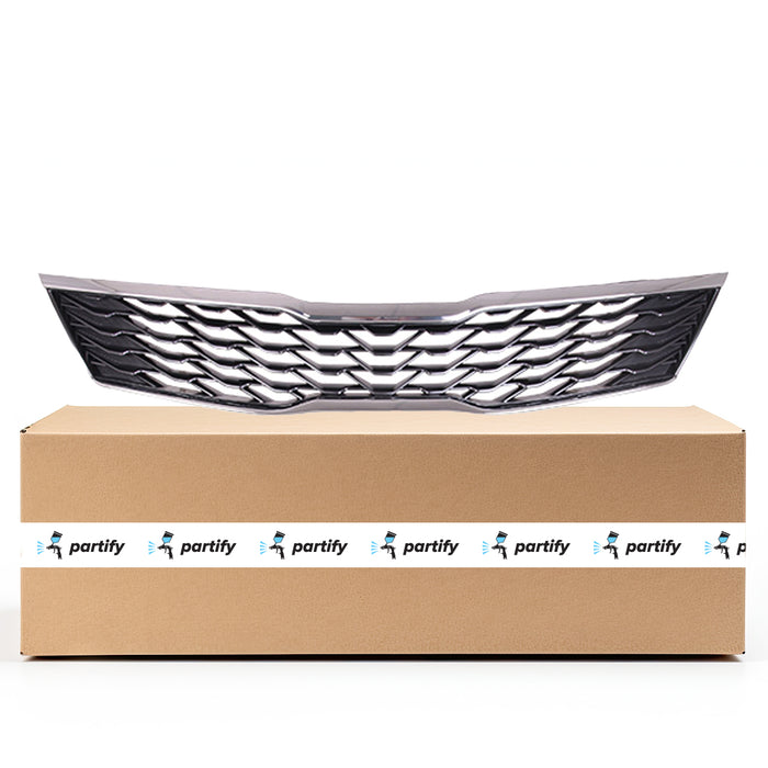 Parrilla para Kia Optima pintada en gris plateado con moldura cromada, modelo Lx - KI1200203