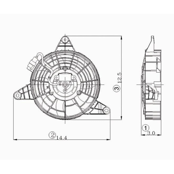 Kia Sportage A/C Condenser Fan Assembly Includes Motor/Blade/Shroud - KI3113101