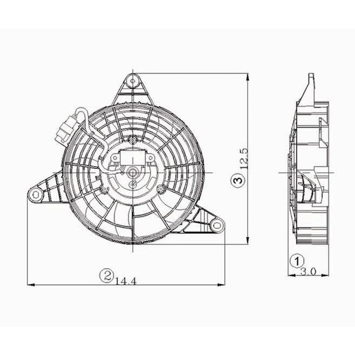 Kia Sportage A/C CAPA Certified Condenser Fan Assembly Includes Motor/Blade/Shroud - KI3113101C