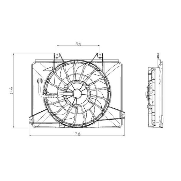 Kia Sedona A/C Condenser Fan Assembly - KI3113110
