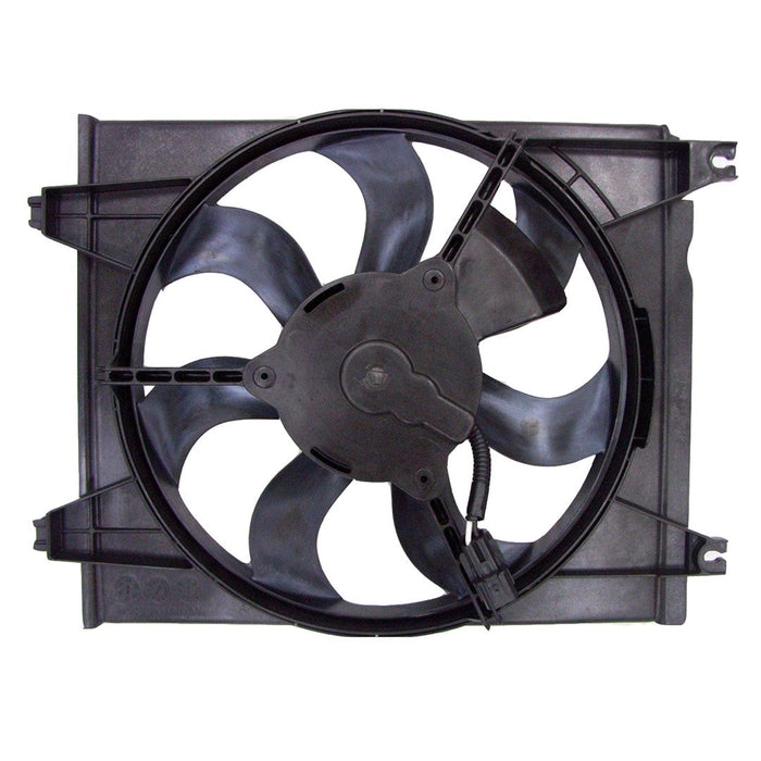 Kia Spectra A/C CAPA Certified Condenser Fan Assembly Includes Motor/Blade/Shroud Right Side Late Design - KI3113112C