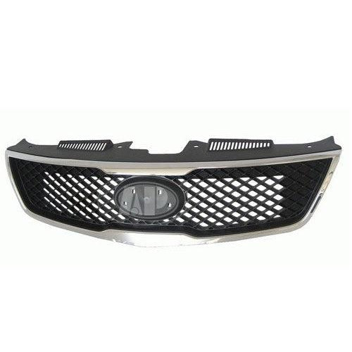 2010 KIA Forte Grille Black With Chrome Moulding Sedan - KI1200139-Partify-Painted-Replacement-Body-Parts