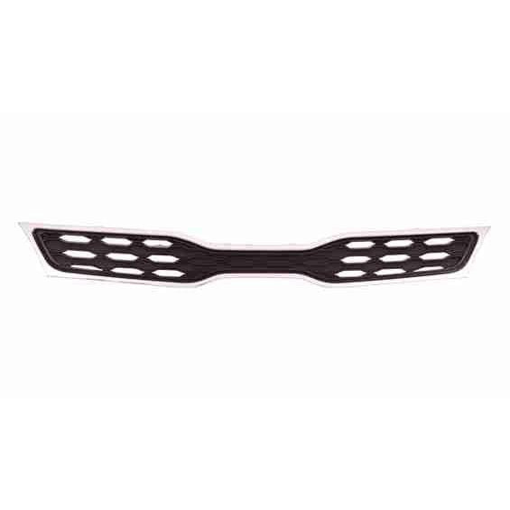 KIA Rio Hatchback Upper CAPA Certified Grille Chrome Black With Fog Lamp Hole Type - KI1200152C