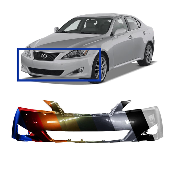 Lexus IS CAPA Certified Front Bumper Without Sensor Holes & Without Headlight Washer Holes - LX1000163C