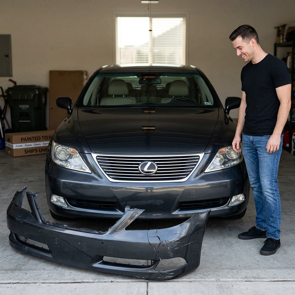 2007-2009 Lexus LS460 Front Bumper With Sensor Holes - LX1000172