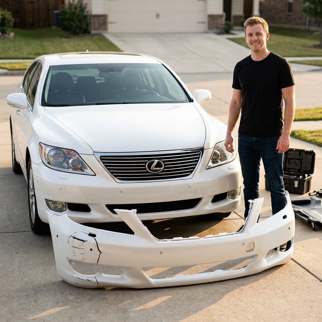 2010-2012 Lexus LS460 Front Bumper With Sensor Holes/Headlight