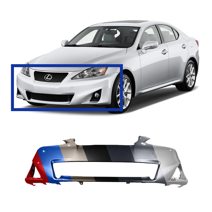 Lexus IS 250/350 CAPA Certified Front Bumper Without Sensor Holes & Without Headlight Washer Holes - LX1000212C