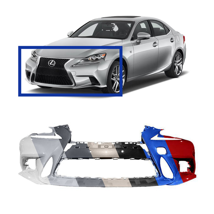 Lexus IS F-Sport Front Bumper Without Sensor Holes & Without Headlight Washer Holes - LX1000261