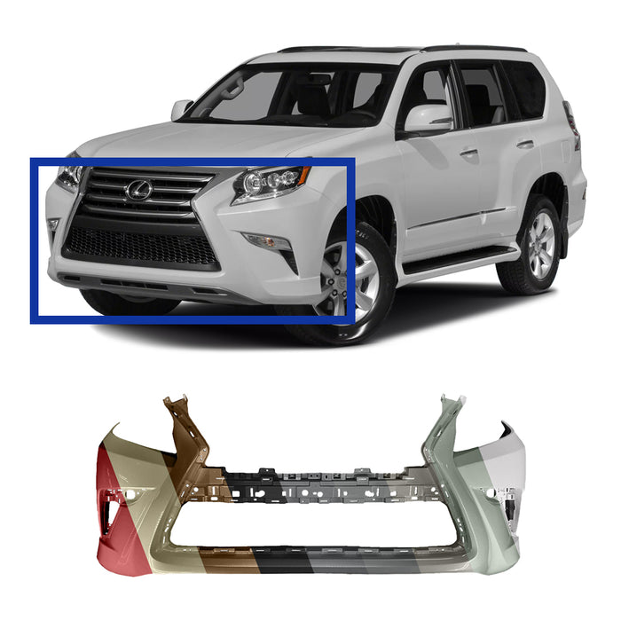 Lexus GX460 CAPA Certified Front Bumper Without Sensor Holes & Without Headlight Washer Holes - LX1000271C