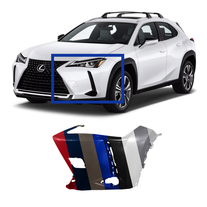 Lexus UX Non F-Sport Driver Side CAPA Certified Front Bumper End Without Sensor Holes & Without Headlight Washer Hole - LX1016102C