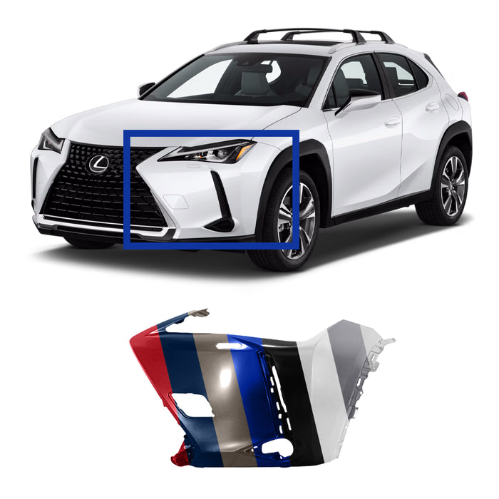 Lexus UX Non F-Sport Driver Side Front Bumper End Without Sensor Holes & With Headlight Washer Hole - LX1016103