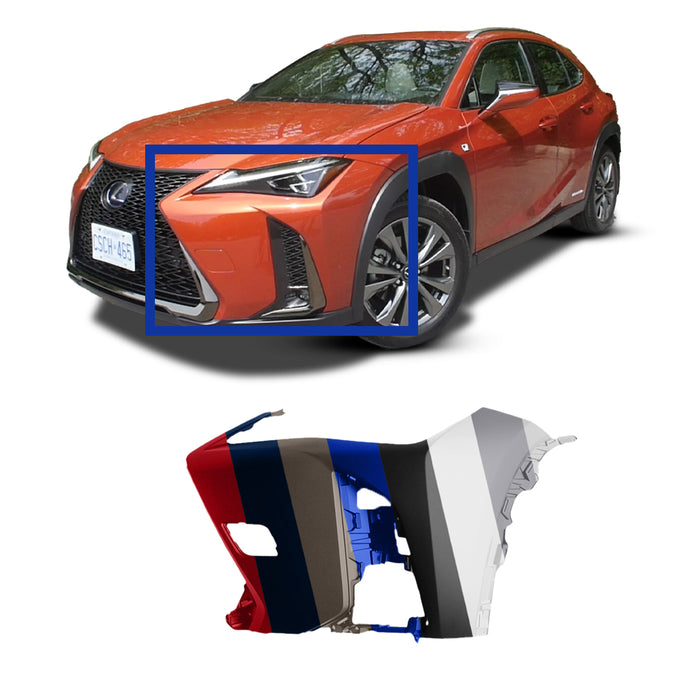 Lexus F-Sport Driver Side CAPA Certified Front Bumper End Without Sensor Holes & Without Headlight Washer Hole - LX1016106C