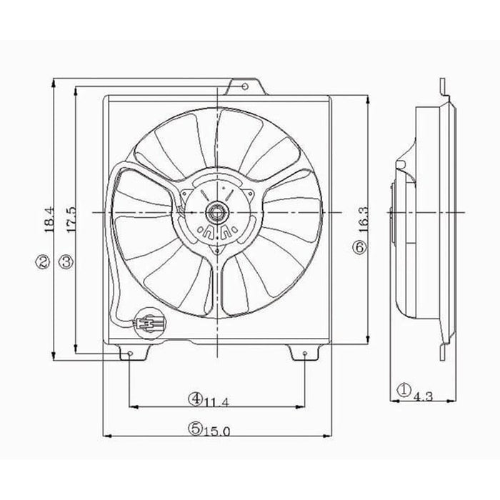 Lexus ES300 Engine Cooling Fan Assembly Includes Motor/Blade/Shroud Right Side - LX3115105