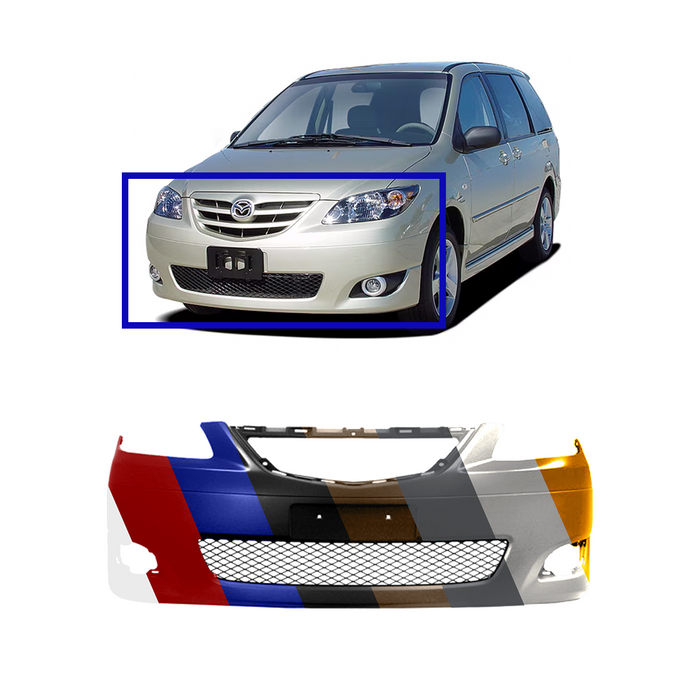 Mazda MPV Front Bumper With Rocker Molding - MA1000199