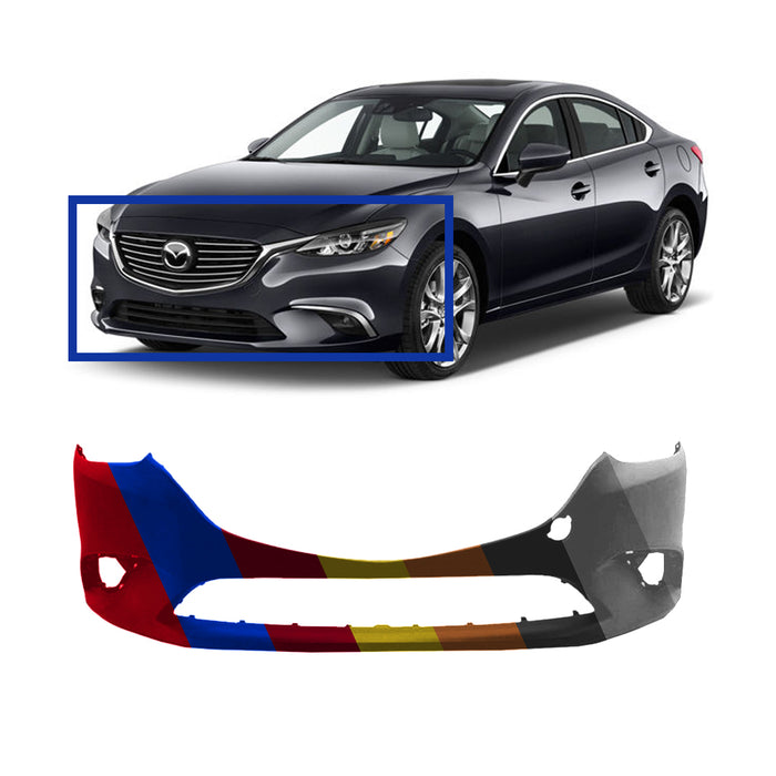 New Mazda 6 OEM Front Bumper With Sensor Holes & With LED Fog Lights - GMN350031CBB