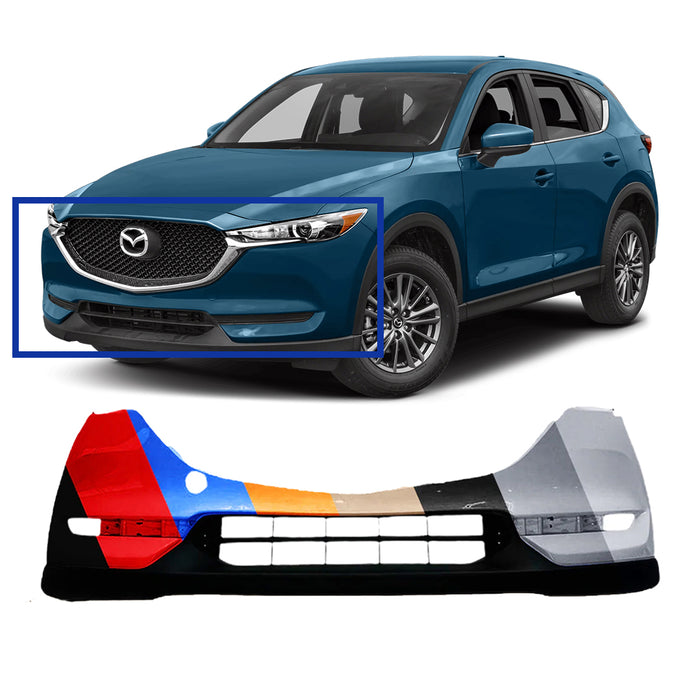 Mazda CX-5 CAPA Certified Front Bumper Without Sensor Holes - MA1000247C