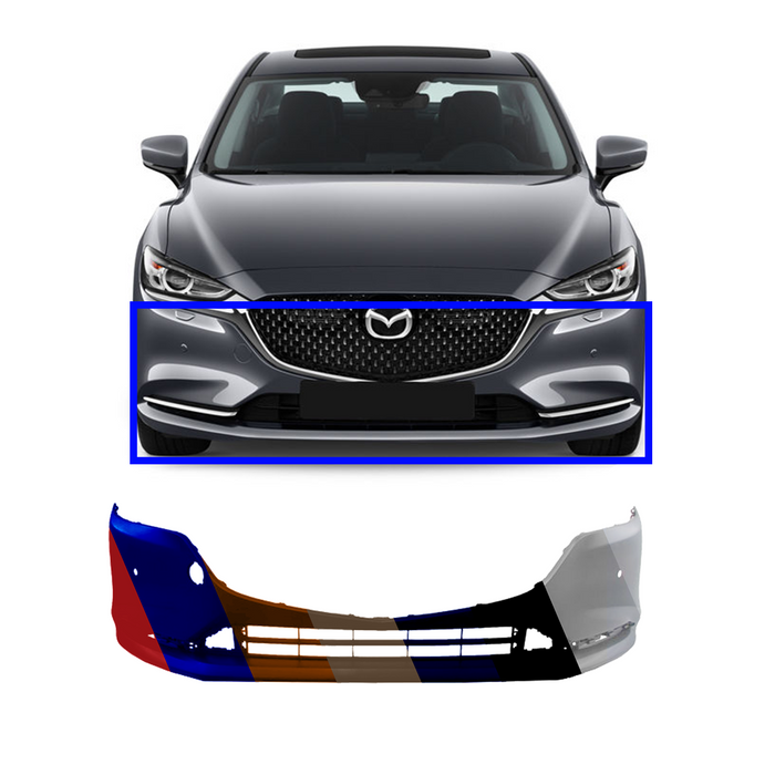 Mazda Mazda 6 CAPA Certified Front Bumper With Sensor Holes - MA1000249C