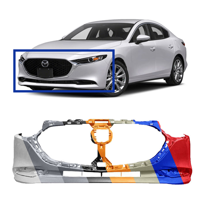 Mazda Mazda 3 CAPA Certified Front Bumper Without Sensor Holes For Mexico Manufactured Models - MA1000254C