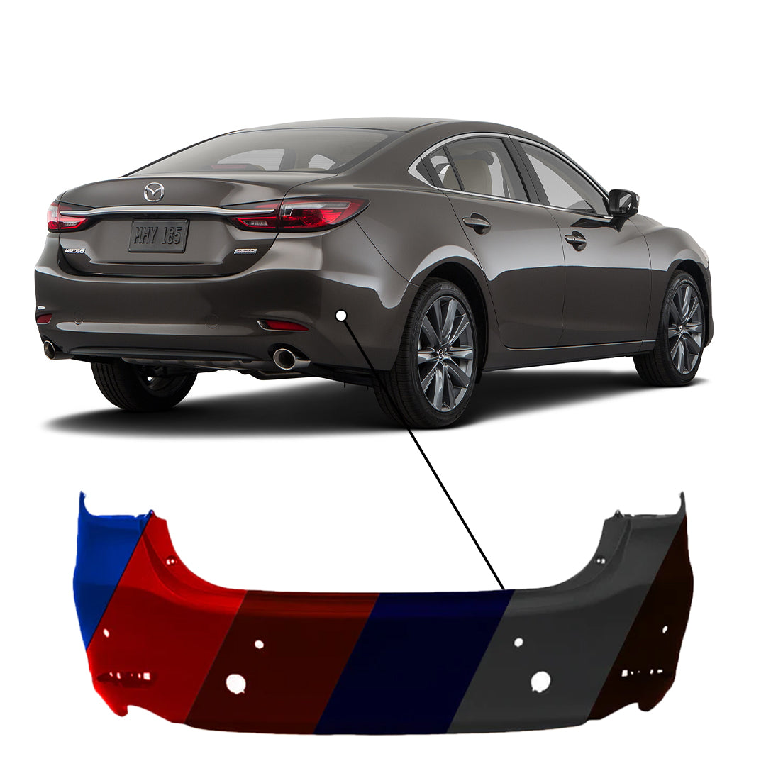 2018-2021 Mazda Mazda 6 Rear Bumper With Sensor Holes - MA1100228 2018-2021 Mazda Mazda 6 Rear Bumper With Sensor Holes - MA1100228