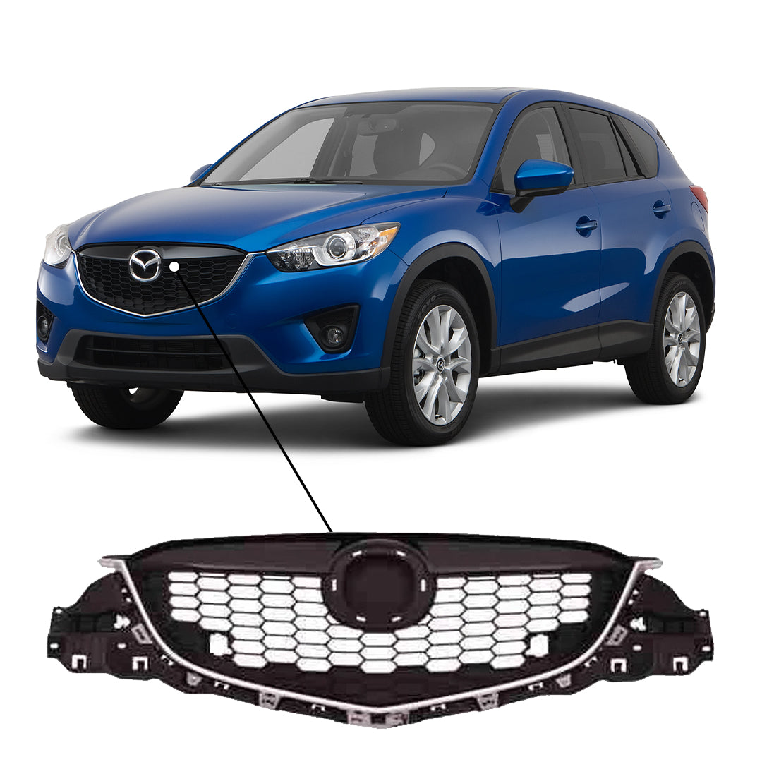 2013-2014 Mazda CX5 Grille Partial Painted-Bk With Chrome Moulding