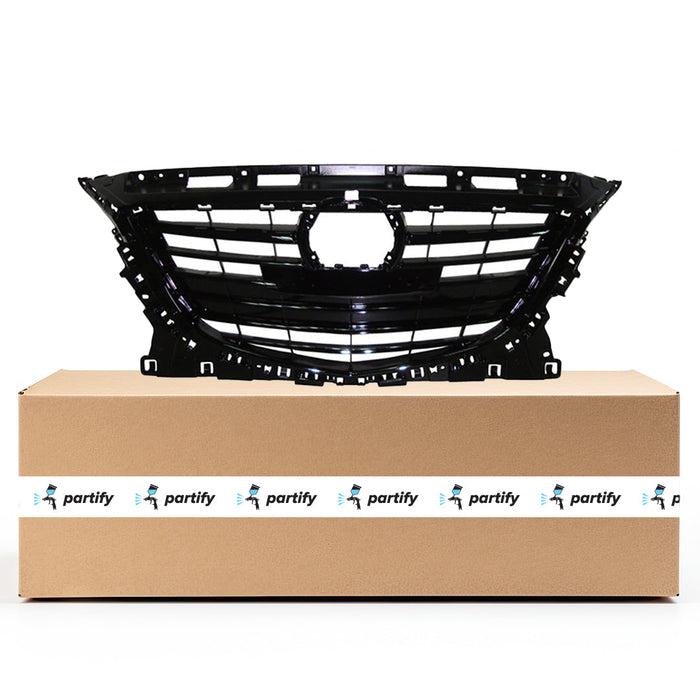 Mazda 3 CAPA Certified Grille For Japan Manufactured Models W/Collision Warning Gloss Black Assembly - MA1200195C
