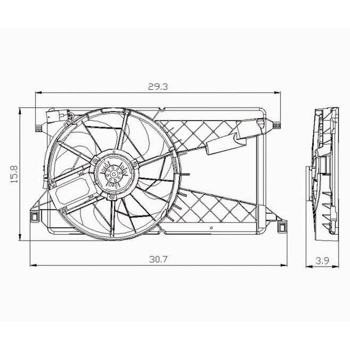 Mazda 3 Engine Cooling Fan Assembly Electric Fan Assembly - MA3115130