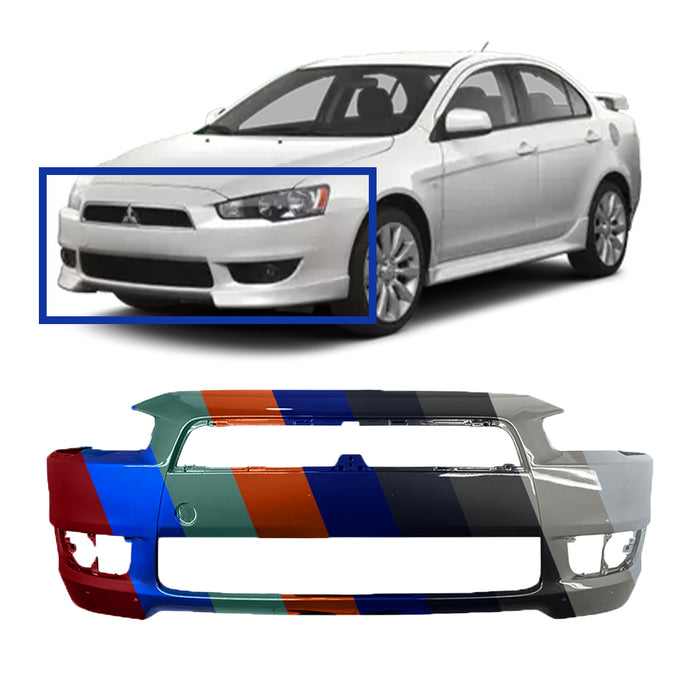 Mitsubishi Lancer Front Bumper With Lower Spoiler Holes - MI1000319