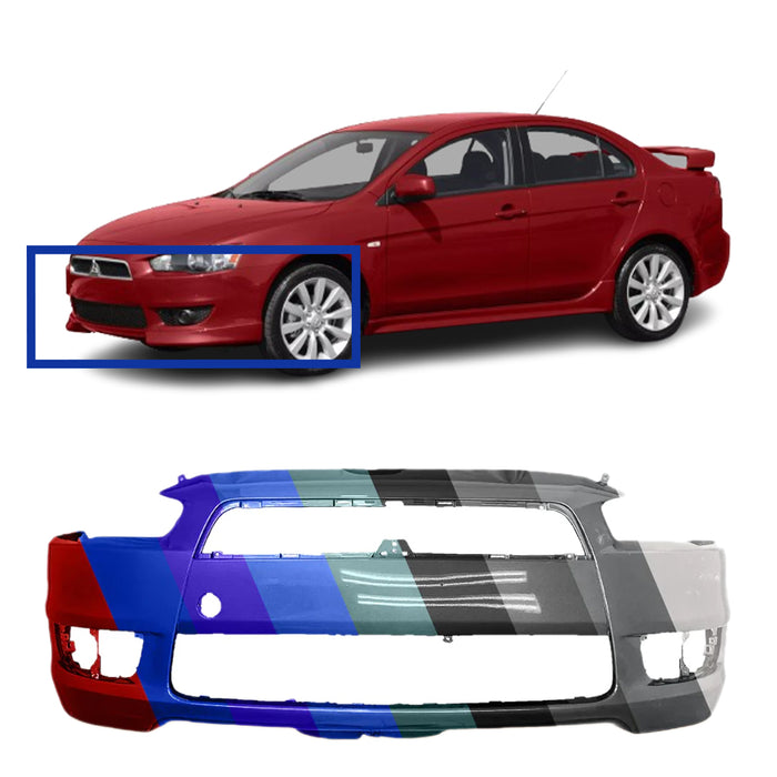 Mitsubishi Lancer CAPA Certified Front Bumper Without Lower Spoiler Holes - MI1000324C