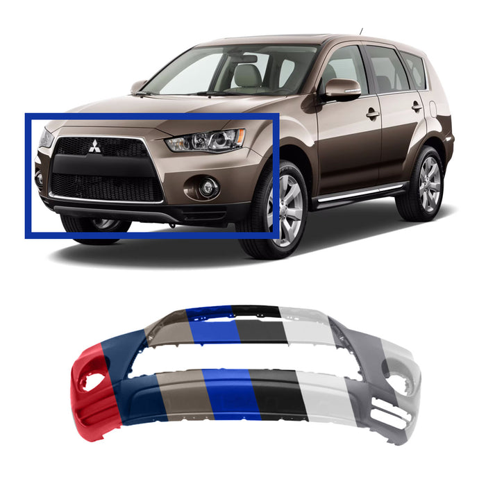 Mitsubishi Outlander CAPA Certified Front Bumper Without Skid Plate Holes - MI1000327C