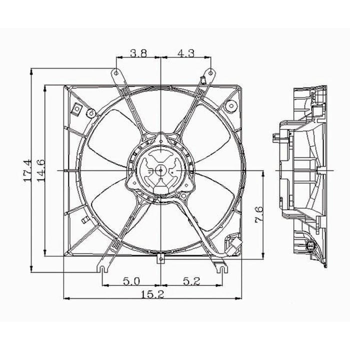 Mitsubishi Galant ES/GS/LS/S Engine Cooling Fan Assembly Includes Motor/Blade/Shroud - MI3115102