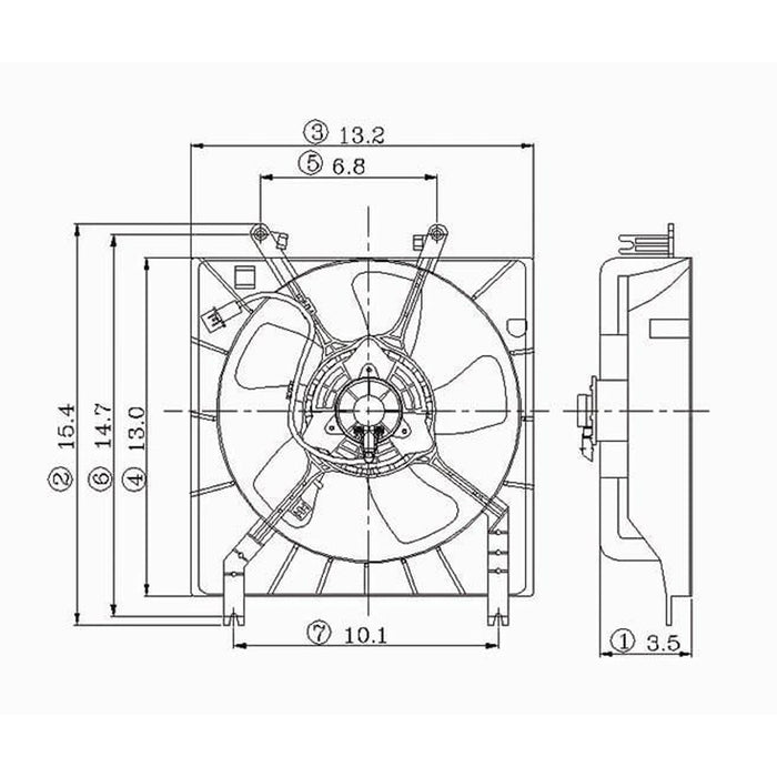 Mitsubishi Mirage Engine Cooling Fan Assembly 1.8L L4 - MI3115116